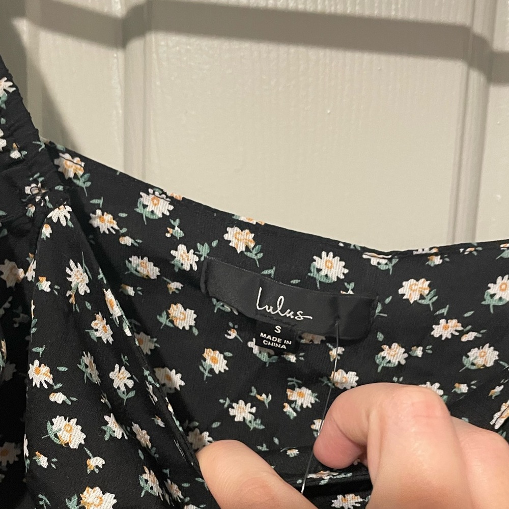 NWT Lulus Growing in the Garden Black Ditsy Floral Print Long Sleeve Dress - Picture 6 of 12